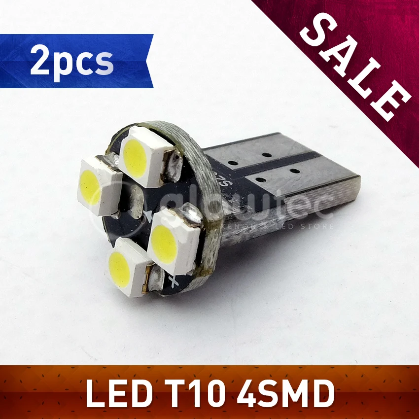 2 шт. T10 W5W 4 Smd 1210 3528 автомобильные клиновые светодиодные фонари 4 светодиодный габаритные лампы Авто Чтение купольные лампы 194 168 4SMD GLOWTEC