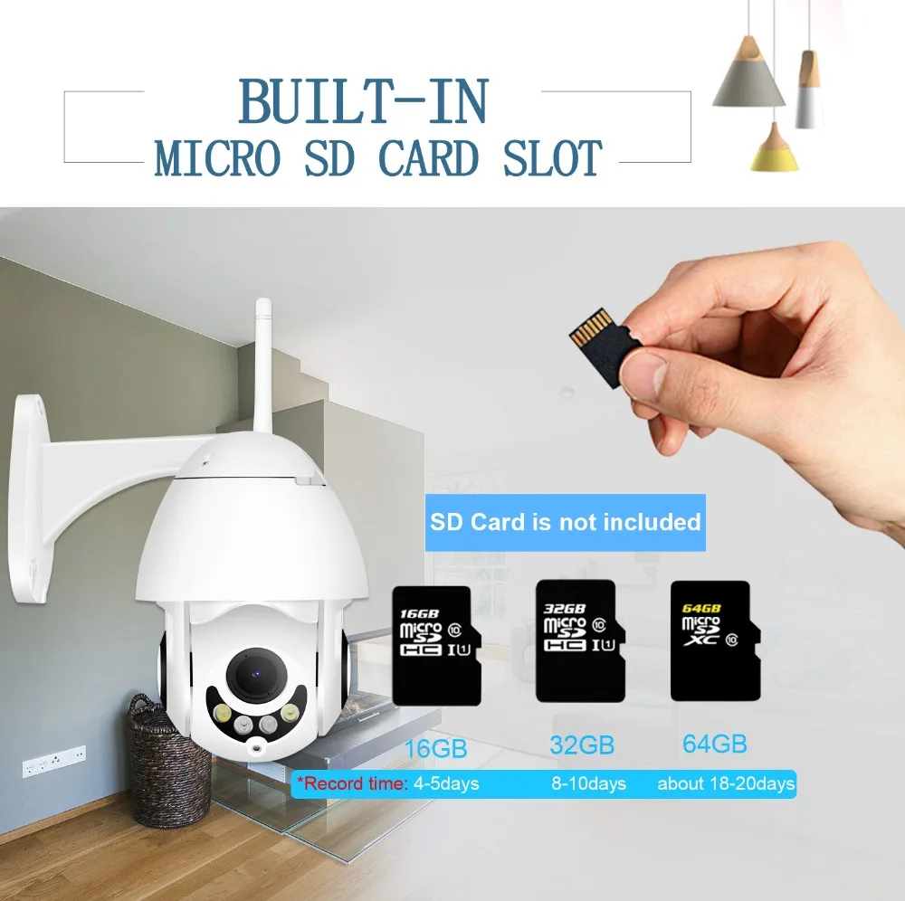 IP камера BESDER 1080P 960P PTZ Уличная С Wi Fi 5 кратным автоматическим увеличением и