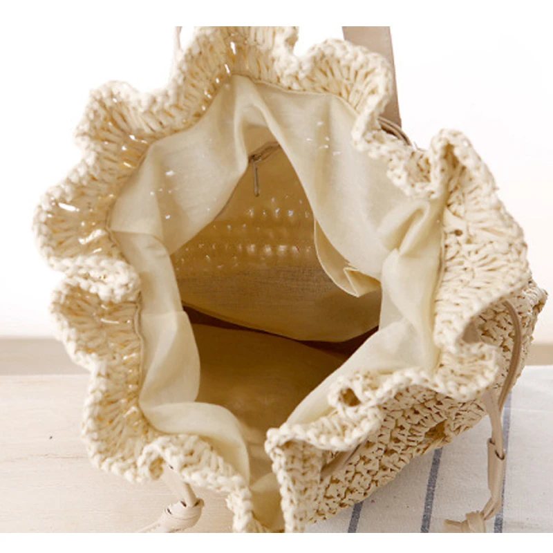 Пляжные рюкзаки TOPHIGH летние соломенные сумки на шнурке с цветочным принтом