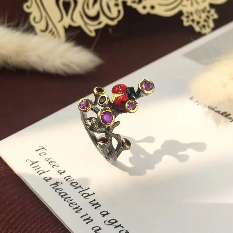 CSJ Original Design Amethyst Rings 925 Sterling Silver for Women Party Wedding Engagement Gift Fine Jewelry | Украшения и