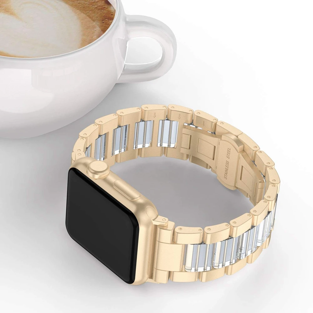 Роскошные Apple Watch Алюминий смолы ремешок сменный наручный ремешок для наручных часов Apple Watch& Sport& Edition 42/38 мм/40-44 мм