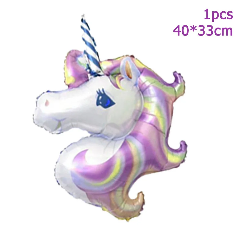 unicorn balloon 4 Радужный шар с цифрами, единорог, воздушные шары, единорог, вечерние наборы шариков из фольги, украшения для дня рождения, Детские вечерние шары для мальчиков и девочек - Цвет: unicorn balloon 4