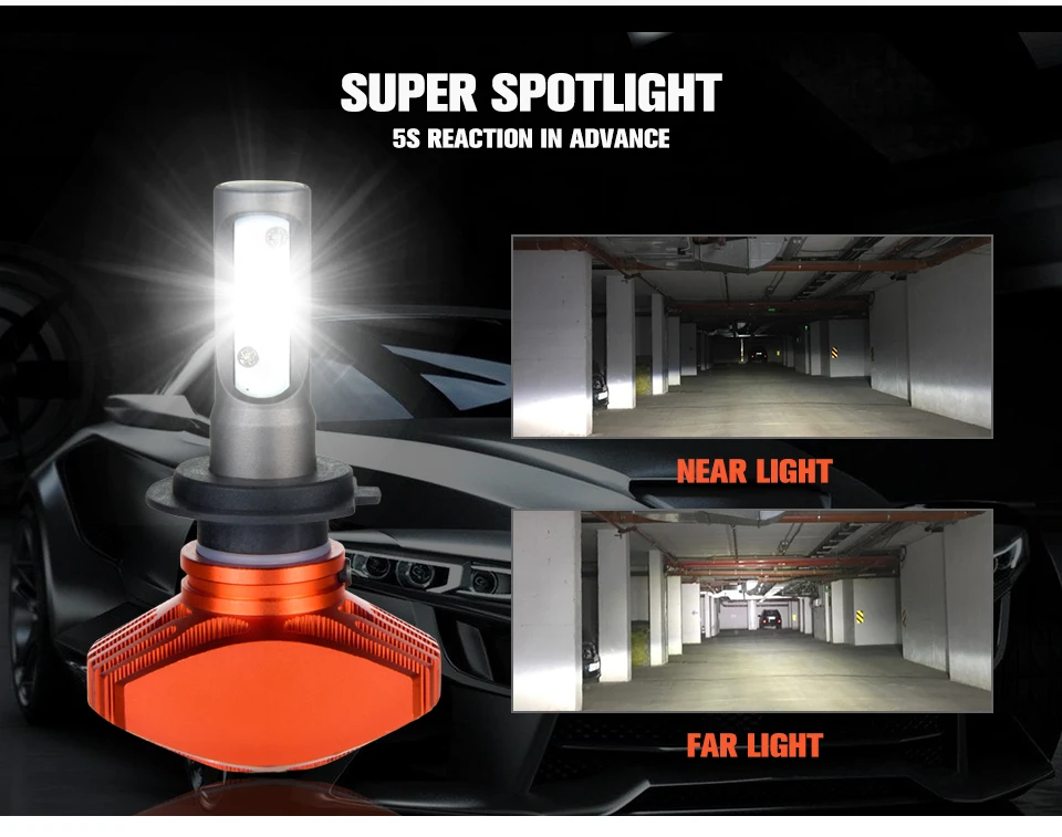 AmmToo H4 H7 Led H11 H1 Led автомобилей головной светильник 9005 HB3 9006 HB4 туман светильник H8 H9 H3 Автомобильная лампочка светильник 24V 12V Авто 6500 к CSP 80 Вт 8000LM