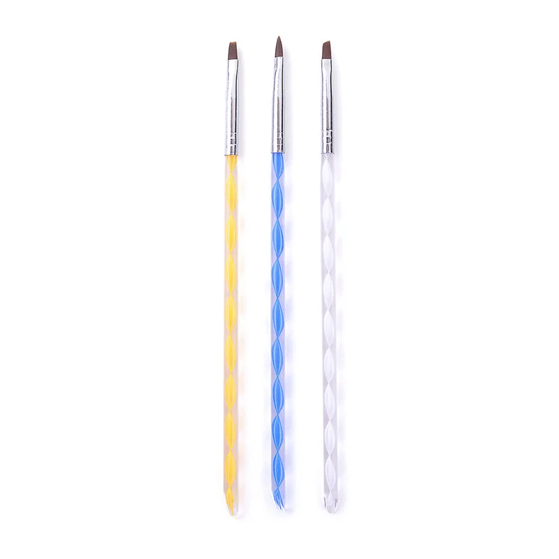 3 Nail Art Brush 7 шт Кисти для нейл-арта, кисти для рисования, инструменты для фототерапии, Профессиональный фиолетовый цвет, для маникюра, УФ-ручка для ногтей, прозрачная - Цвет: 3 Nail Art Brush