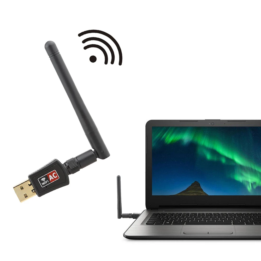 600Mbs 802.11ac Wireless USB WIFI Ethernet Adapter for WinXP Vista Win 7 8 10 Mac 2.4/5.8ghz Antenna Wi-fi Dongle Network Card | Компьютеры