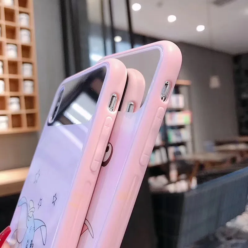 Case for iPhone Xs Max XR X 7 8 plus New Arrivals Silicone Soft cover cute cartoon Casual Fashion Makeup mirror fresh girl ins |