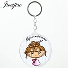 JWEIJIAO, Мультяшные Брелоки для ключей, зеркала супер-Maitresse, круглая красота, карманное зеркало для здоровья для девочек CT319