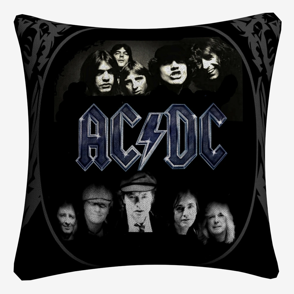 AC DC Singer Music Photos Decorative Pillow Case For Sofa 45x45cm Linen Cushion Cover Home Decor Throw Covers Almofada | Дом и сад