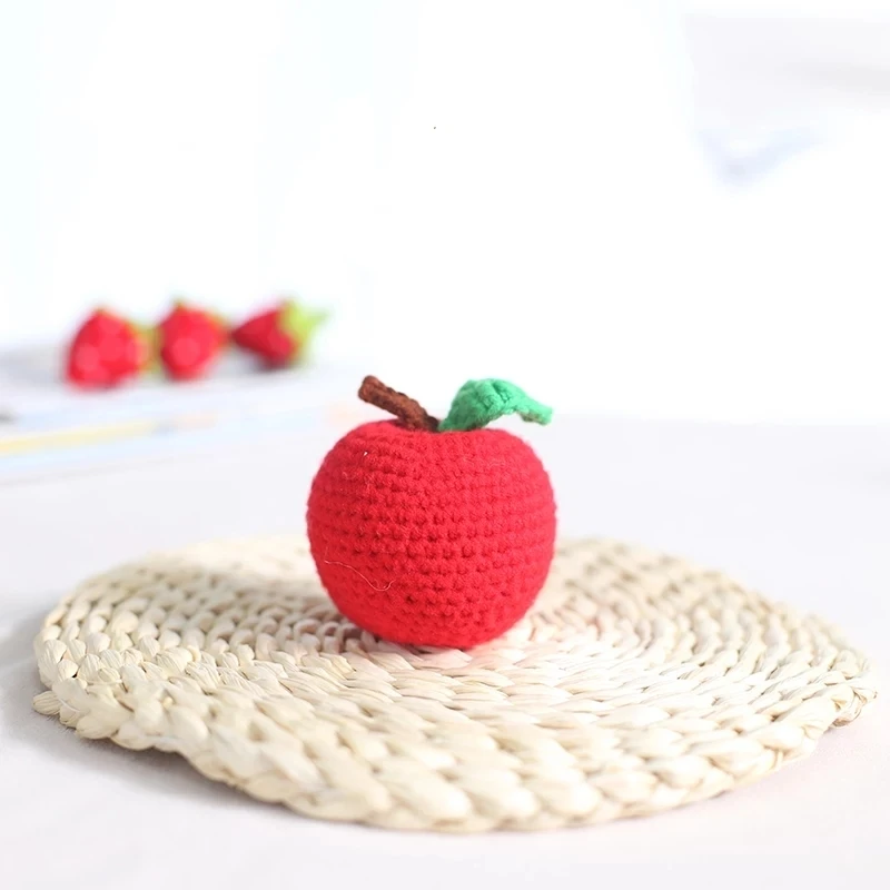 Красное яблоко ручной работы Вязание крючком DIY ремесло Рождество подарок для