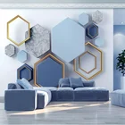 Пользовательские 3d современные минималистичные геометрические мраморные мозаичные Настенные обои тканевые обои для гостиной Украшение стен для дома