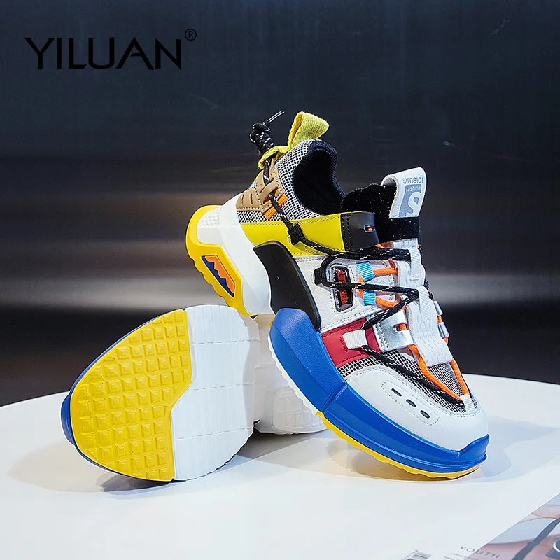 Yiluan/Новые кроссовки женская обувь на платформе коллекция 2020 года сезон осень