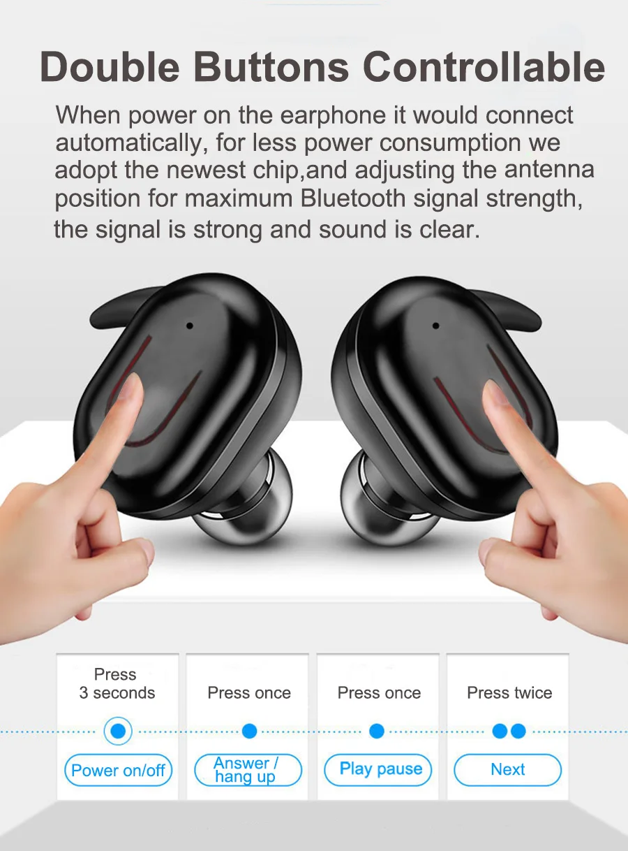 YOU FIRST X26 TWS Bluetooth наушники беспроводные гарнитуры Стерео Спортивные Bluetooth 5,0 наушники беспроводной с микрофоном/зарядным устройством