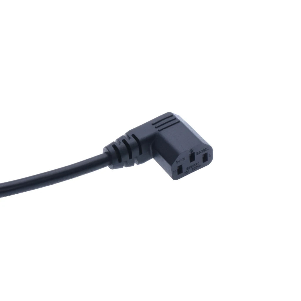 IEC320 C14 до C13 удлинитель, C14 с винтовыми отверстиями и C13 прямоугольный короткий, 60 см длина, H05VV-F 3g 0,75 мм
