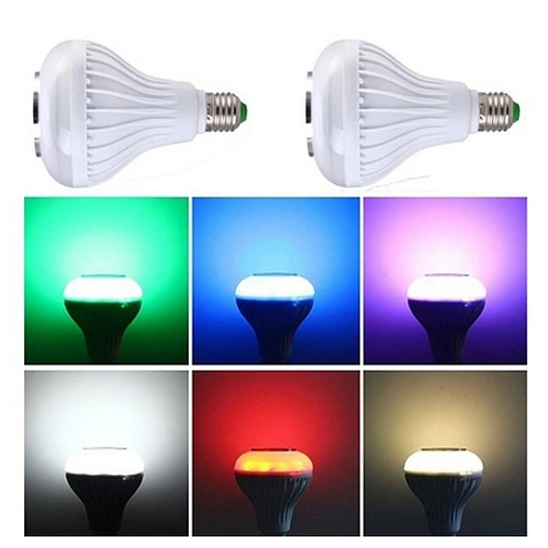 Светодиодная цветная лампа RGB светильник E27 12 Вт Bluetooth управление умная