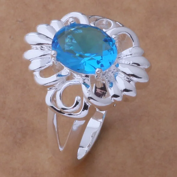 Благородный Сияющий Австрийской Gem Кристалл Панель Настройки Кольца Для Женщин