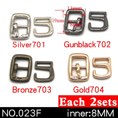 NO.023F 8mm 8sets 8 комплектов, металлическая пряжка с 9 крючками для починки обуви, сумки, пряжки для ремней, украшения для обуви, аксессуары для шитья - Цвет: NO.023F 8mm 8sets