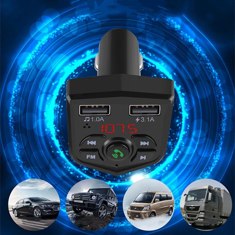 Автомобильный Bluetooth fm-передатчик беспроводной комплект громкой связи MP3