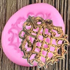 3D сетчатый рельеф силиконовые формы, медальон, Топпер для кексов, формы для мастики, инструменты для украшения торта, конфеты, глина, шоколад формы для мастики