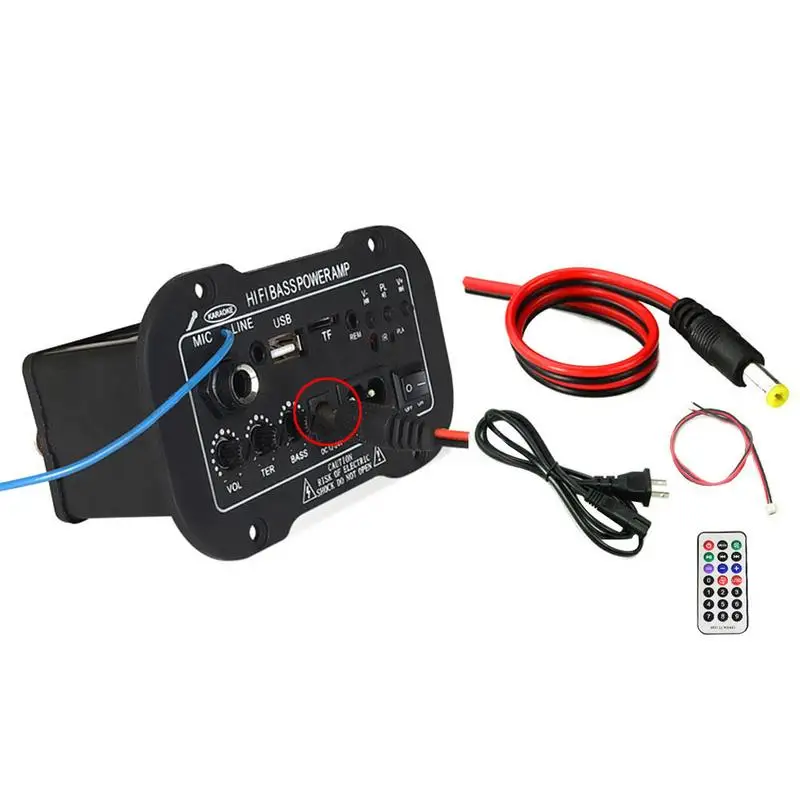 Black Сабвуфер Усилитель мощности доска автомобильный усилитель звука bluetooth 12V 24V 220V для 5-8 дюймов динамик с микрофоном - Цвет: Black