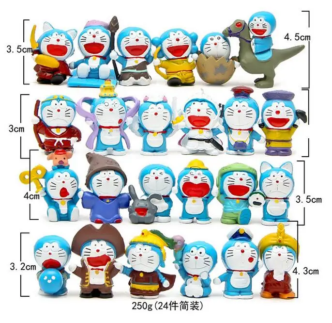 3-4.5 см с рисунком Аниме Симпатичные Doraemon Мини Смолы Рисунок Модель игрушки куклы 6