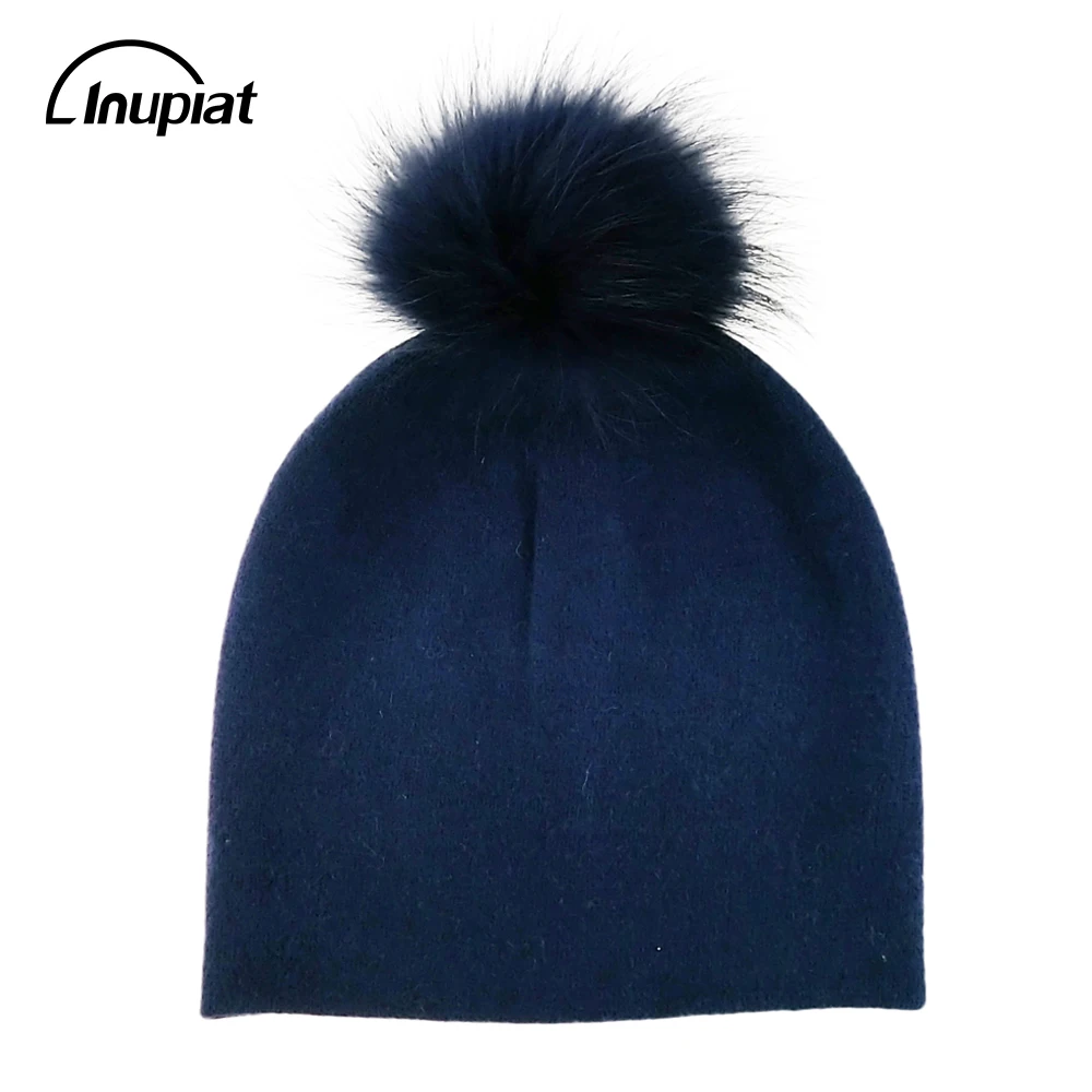 Зимние теплые двойной шапочки в несколько слоев для женщин натуральный мех