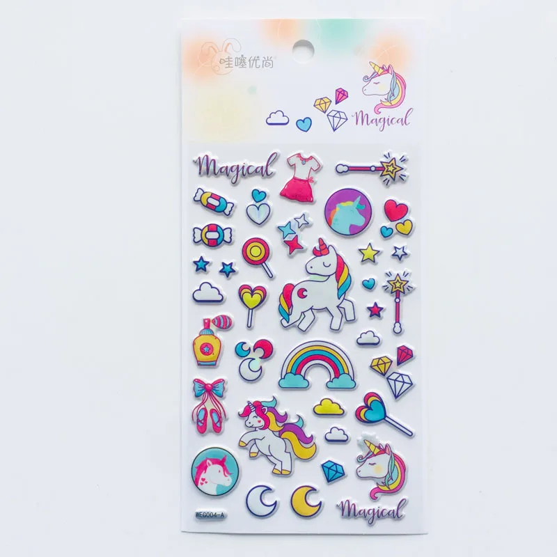 1 лист Радуга Единорог Bling EVA Bubble Kids Puzzle сцена декоративная наклейка Блокнот компьютерный Декор