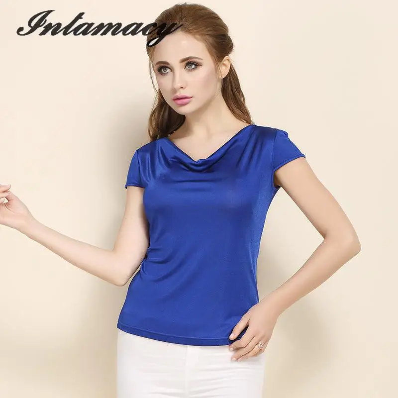 Новинка лета 100% вязаная футболка из натурального шелка женская рубашка без