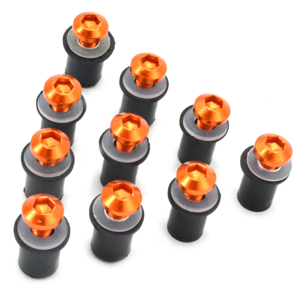 

FOR 10x CNC motorcycle screw Windscreen Bolt for honda cb600f hornet 690 atv r25 bmw gs 1200 yamaha r15