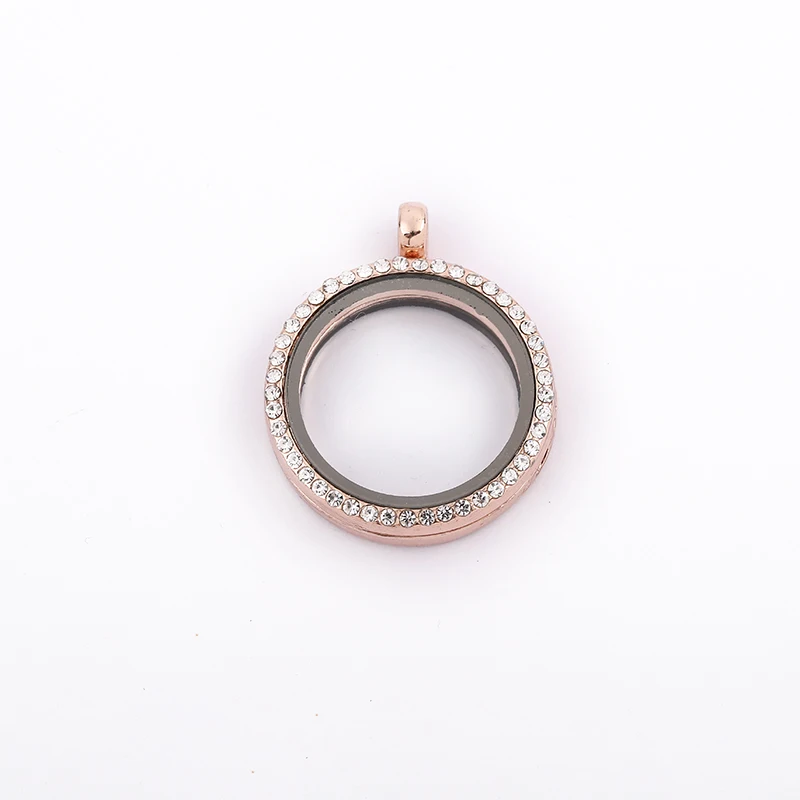 30 мм Серебряное Золото Круглый плавающий амулеты медальон памяти Кристалл