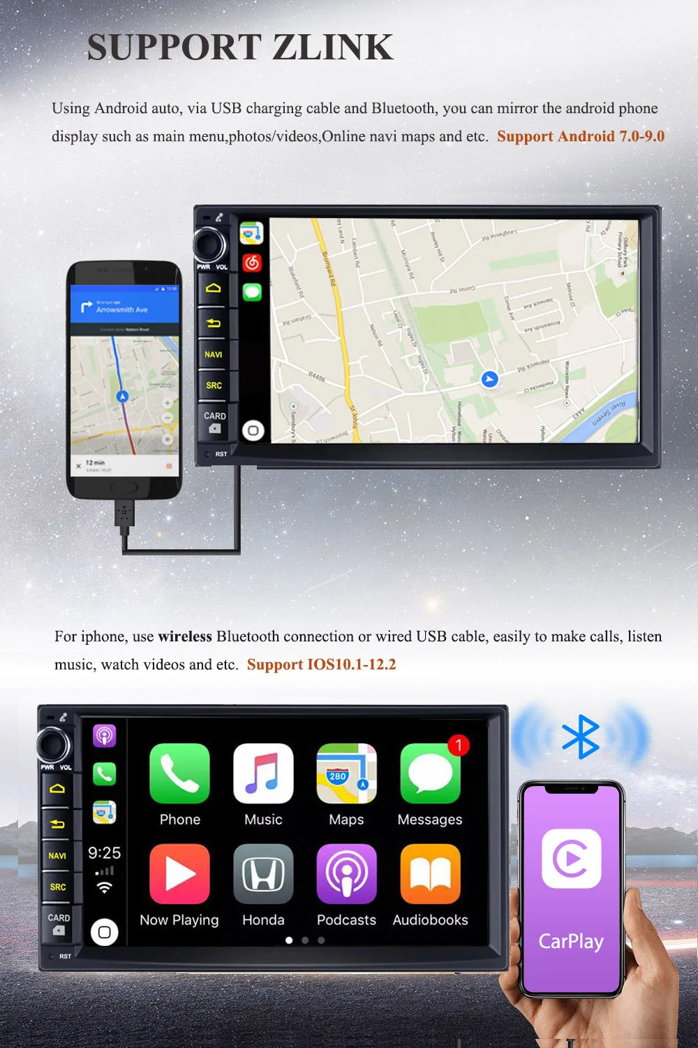 ARKRIGHT " 2Din 4+ 64 ГБ Android 8,1 автомобильный Радио/Автомобильный приемник SC9853 стерео Авто gps поддержка 4G sim-карты DSP/wirless carplay