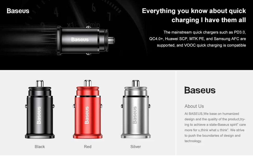 Автомобильное зарядное устройство USB Baseus Quick Charge 4,0 3,0 для iPhone 11 Pro Max Xiaomi huawei SCP QC QC4.0 QC3.0 C PD быстрое автомобильное зарядное устройство для телефона