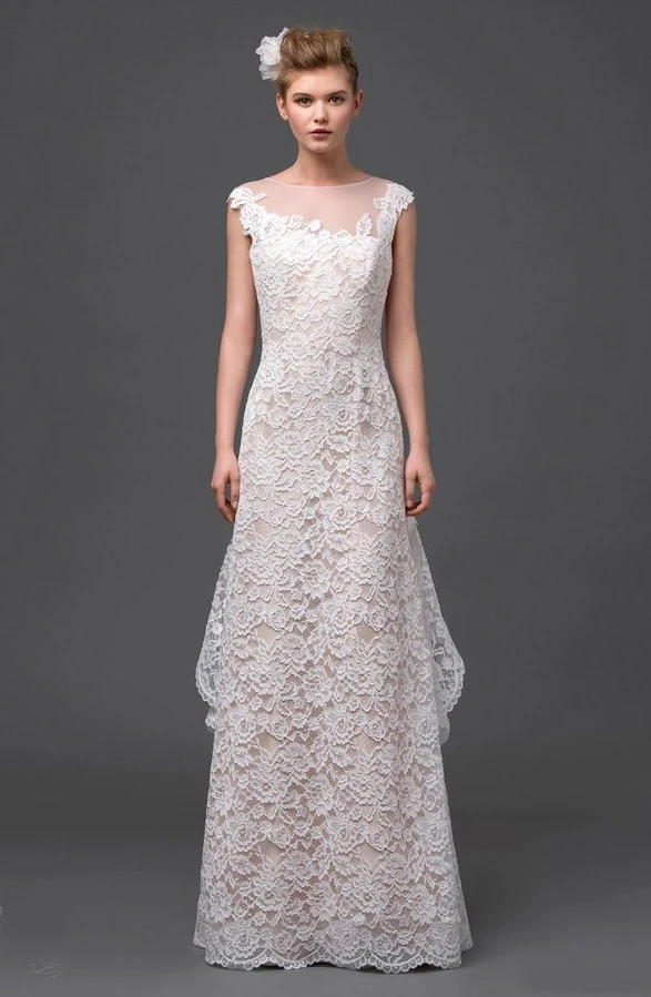 

Women Wedding Dresses 2019 Plus Size Lace Floor-length Wedding Gowns vestido de noiva Special Design Short Sleeves