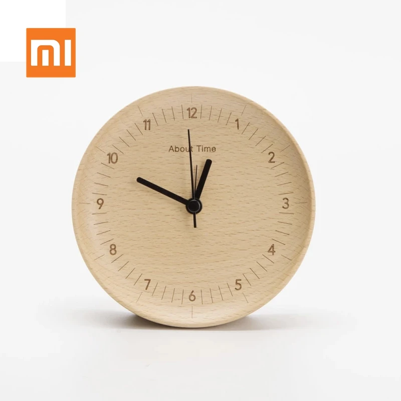 Оригинальные деревянные часы Xiaomi Mijia с будильником и будильником из бука, бесшумные настольные часы для умного дома Xiaomi