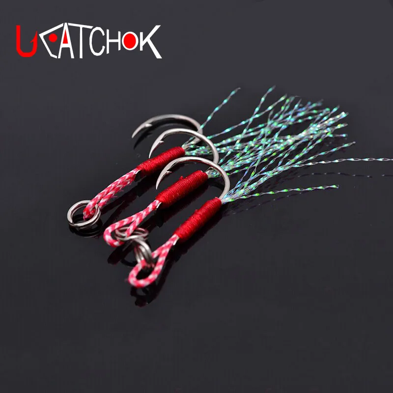 

10pcs/pack 10#-20# Origin jigging assist hook overweight hook boat jig bait fishing line rope thread assistant hook fish tackle