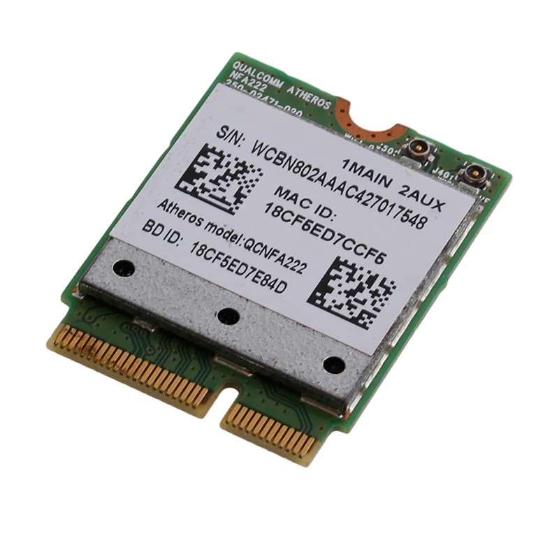 802.11n a/b/g/n QCNFA222 2 4/Wi Fi 5 ГГц Wi Bluetooth PCIe половинной высоты для всех телефонов мини