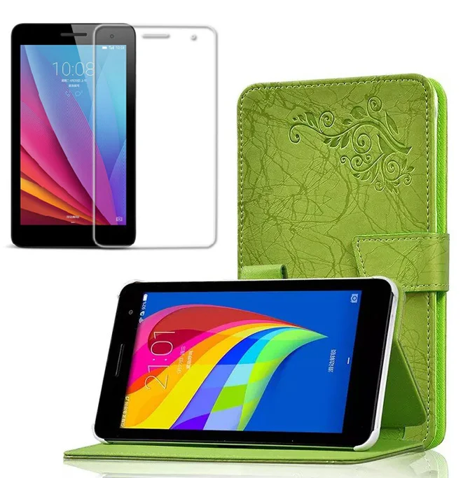 1x Защитная пленка для экрана роскошный чехол книжка с модным принтом кожаный Huawei