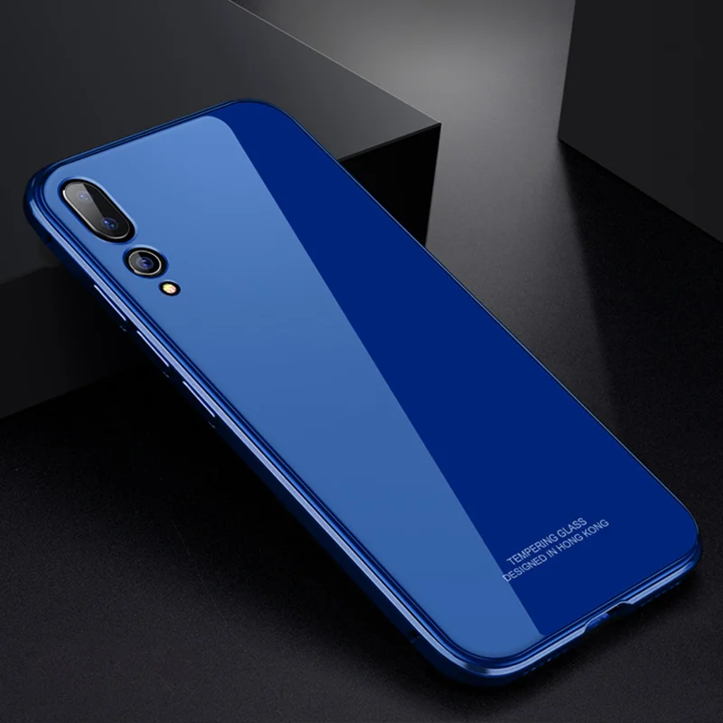 BFOLLOW Роскошный металлический чехол для huawei P20/P20 Pro прозрачное закалённое стекло