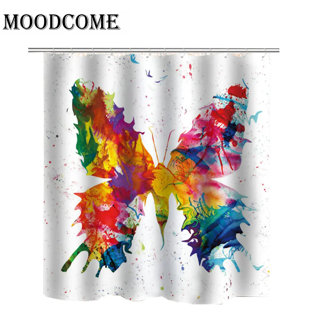 

butterfly printing shower curtain for bathroom shower 2018 new design cortina ducha bath curtain waterproof
