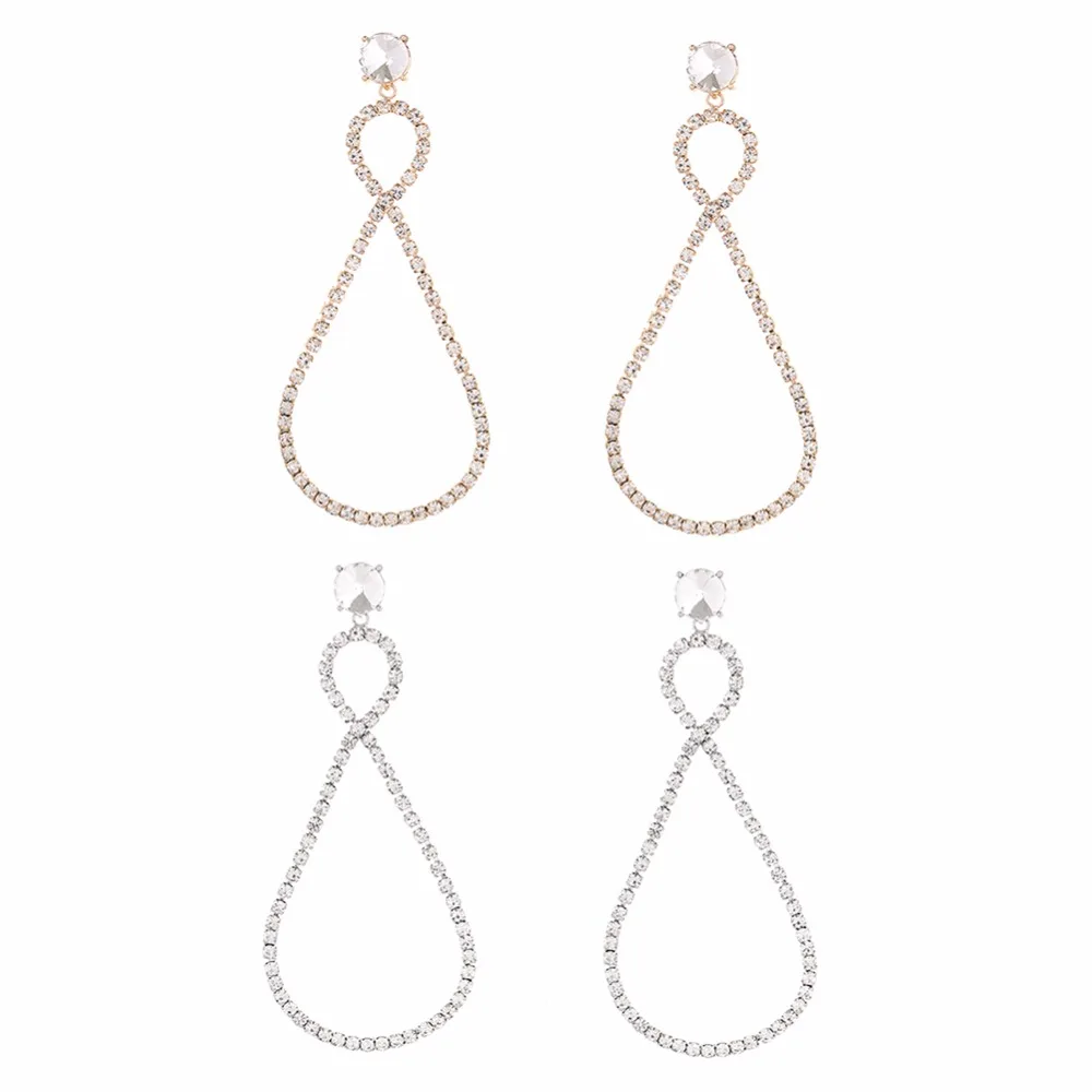 Современные серьги из сплава с геометрическим номером 8 в форме кристаллов