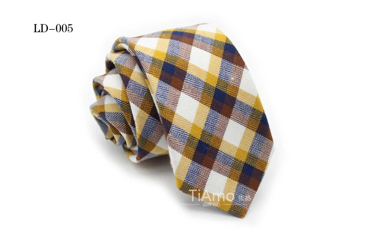 Мужской Хлопковый галстук в клетку обтягивающие галстуки Ретро хлопок узкий