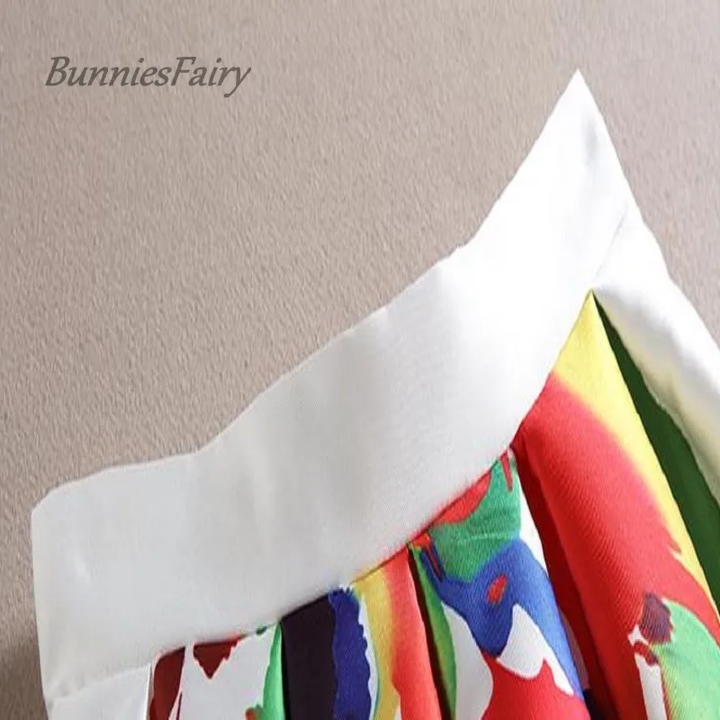 Бренд BunniesFairy Весна Лето Новая женская элегантная Модная белая длинная юбка миди с принтом граффити с высокой талией праздничная одежда