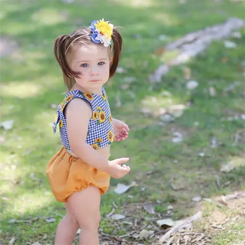 2 шт. летняя футболка с большим бантом для девочек|Ромперы| |