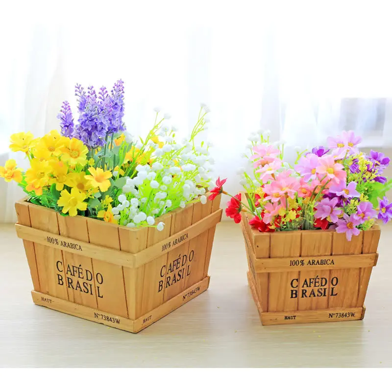 Новые деревянные ящики для хранения Чехол-держатель цветочные горшки поделки