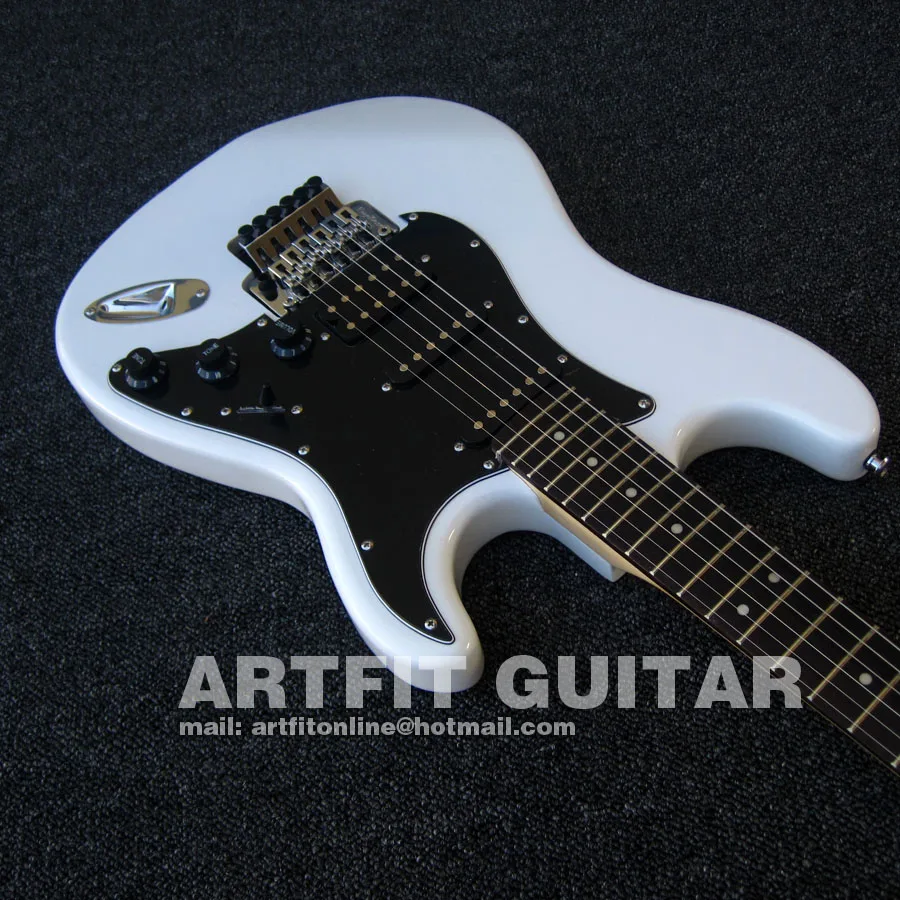 Giggle Floyd Rose тремоло звук просмотра доступны HSS белый ST Электрический Guitarras