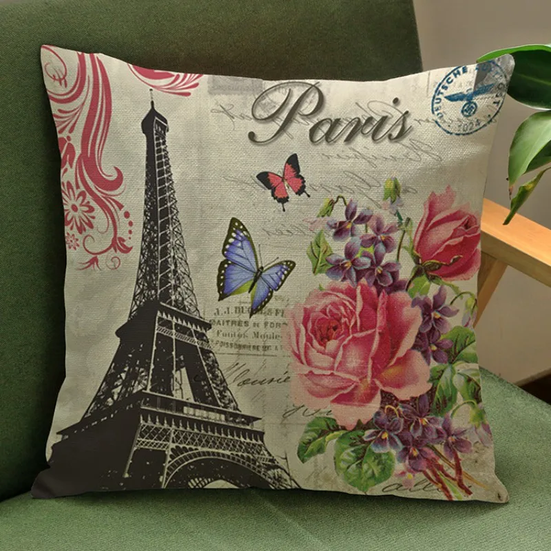 18 &quotквадратная Эйфелева башня Лондонский мост цветочный узор дизайн домашний