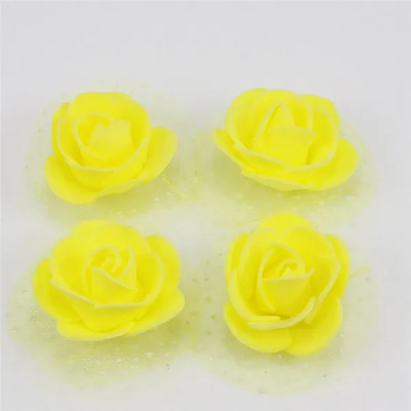 Yellow 30 шт./лот, диаметр 3,5 см, пена, цветок розы, голова, искусственные розы, цветы ручной работы, сделай сам, свадебное украшение для дома A0606 - Цвет: Yellow