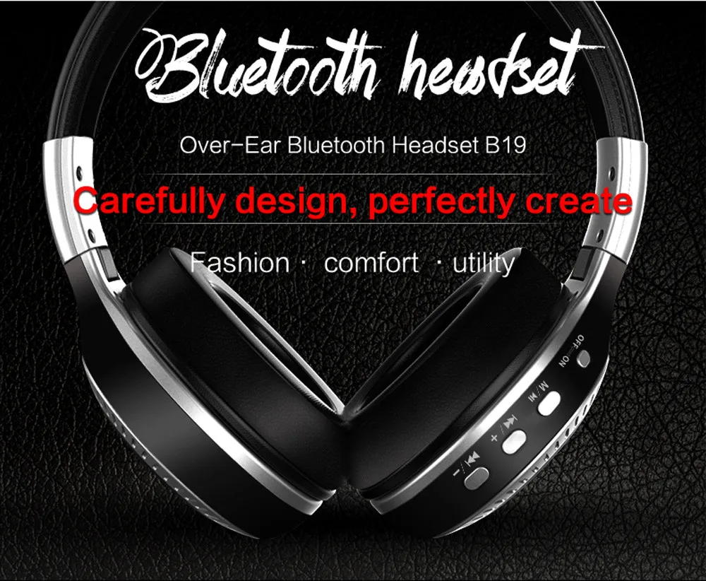 Фанатик B19 Беспроводной Bluetooth 4 1 Гарнитура TF MIC fm радио ЖК дисплей гарнитуры