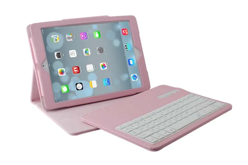 Съемный беспроводной Bluetooth Русская/Иврит/испанская клавиатура Стенд PU кожаный