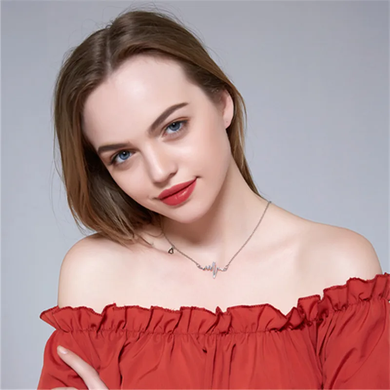 New Fashion Jewelry Imitation ECG Heart Necklace Clavicle Choker Pendant | Украшения и аксессуары