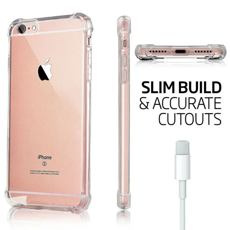 Противоударный силиконовый чехол из тпу для iPhone 8 7 Plus 6S прозрачный мягкий гелевый